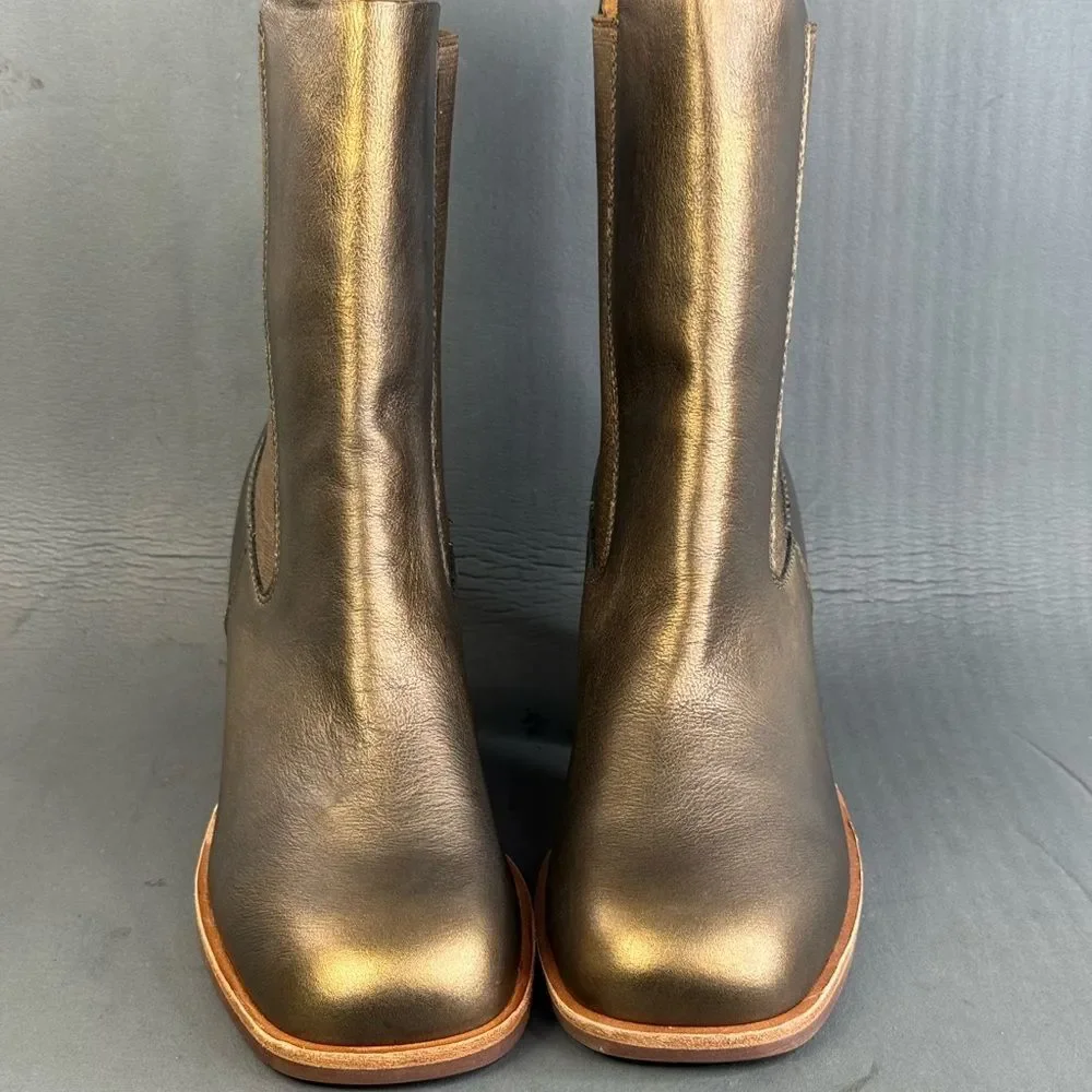 Kork-Ease Arline Chelsea boot metallic bronze leather women’s size 10